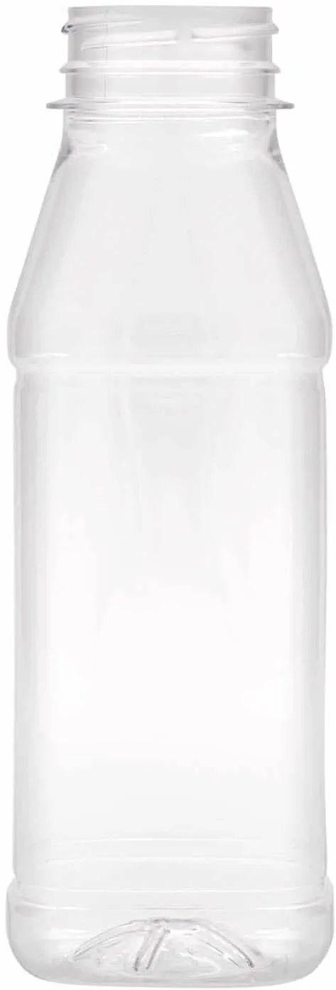 Botella de PET 'Milk and Juice Carré' de 330 ml, cuadrada, plástico, boca: 38 mm