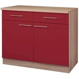 wiho Küchen Unterschrank »Montana«, 100 cm breit, rot