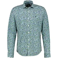 Lerros Langarmhemd für Herren, floral bedruckt - Sage Green