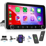 Hikity 2G+64G Wireless Carplay Android Auto Autoradio 1 Din mit GPS Navi WiFi Autoradio