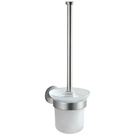 Wenko WC-Bürstengarnitur Bosio Silber Matt (35 cm x 10 cm x 14 cm)