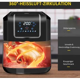 Homcom Heißluftfritteuse 6,5 L 1700W schwarz