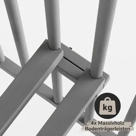 Sämann Laufgitter mit Matratze - grau - Premium Kollektion