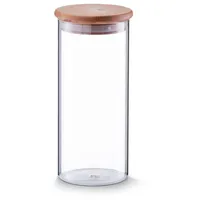 Zeller Vorratsglas Bamboodeckel - weiß