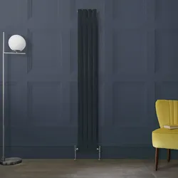 Vertikaler Design Paneelheizkörper, Höhe 178cm, Breite und sanfter Farbton wählbar - Revive Hudson Reed