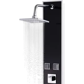 vidaXL Duschpaneel Glas 18×42,1×120 cm Schwarz