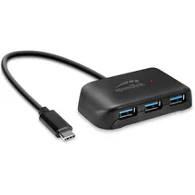 Speedlink SNAPPY EVO USB Hub, 4-Port, Type-C to USB 3.0, USB 3.1 Gen 1, USB 3.2 Gen 1 5 Gbit-s), schwarz