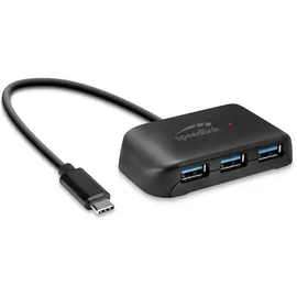 Speedlink SNAPPY EVO USB Hub, 4-Port, Type-C to USB 3.0, USB 3.1 Gen 1, USB 3.2 Gen 1 5 Gbit-s), schwarz