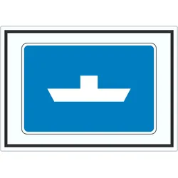 Frei fahrende Fähre Symbol Aufkleber A4 (210x297mm)