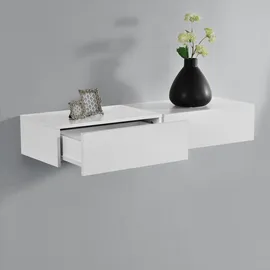 [en.casa] Nachtschrank Oslo 46 x 30 x 15 cm Weiß