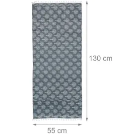Relaxdays Waschmaschinenauflage mit Taschen Polyester, Abdeckung Waschmaschine, Trockner, Kühlschrank, anthrazit/creme