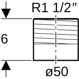 Geberit PE Übergang mit Außengewinde d 50mm R 1 1/2
