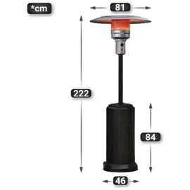 GGM Möbel Gasheizstrahler | Schwarz | Heizpilz, Terrassenheizstrahler, Terrassenheizer, Heizstrahler Gas