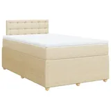 vidaXL Boxspringbett mit Matratze Creme 120x190 cm Stoff