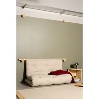 Karup Design Schlafsofa Hooked Schlafsessel, Sitz- und Schlafplatz, Wandmontiert, platzsparend, Futonmatratze inkl. Halterungsset aus FSC®-zertifiziertem Massivholz grün 135 cm x 12 cm x 200 cm