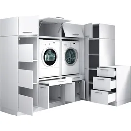 laundreezy Mehrzweckschrank-Set 253 x 200 x 68 cm Weiß