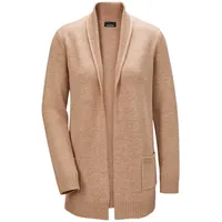 GOLDNER Strickjacke Kurzgröße Langarm Cardigan Beige 25