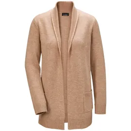 GOLDNER Strickjacke Kurzgröße Langarm Cardigan Beige 25