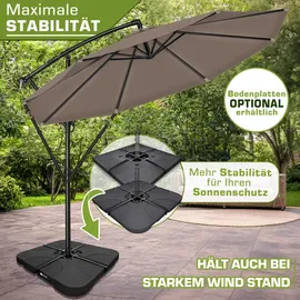 tillvex Ampelschirm Ø 350 cm Cappuccino