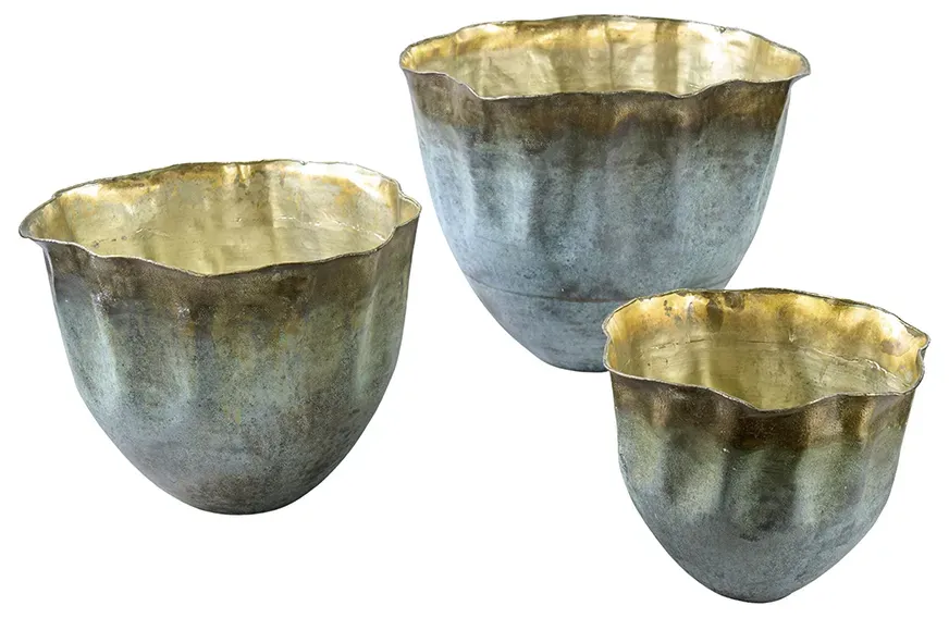 Topf Alu S/3 D28/35/43cm H22/28/35cm  - grün