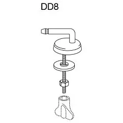 Pressalit Universalscharnier DD8999 Montage von unten, für WC-Sitz Pressalit Code, Standard