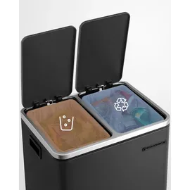 Songmics Mülltrenner 2 x 15 l Schwarz