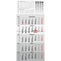 Rido rido/idé 7033520006 5-Monatskalender 2026 grau, 300×630 mm