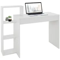 ML-Design Schreibtisch mit Regal 110x72x40 cm, Weiß aus Pressspan