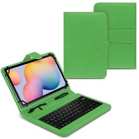 UC-Express Tasche kompatibel für Samsung Galaxy Tab S6 Lite Hülle Keyboard Case Tastatur QWERTZ Standfunktion USB, Farben:Grün