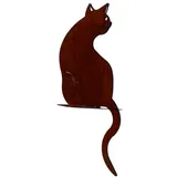 ARTTEC Katze sitzend - ganzjährige Rostdeko - hochwertige Gartendeko aus Metall - Rost Deko für Garten, Balkon & Terasse - Metall Deko zum Aufstellen - Made in Germany