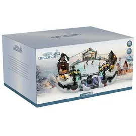 Wellhome - Weihnachtsdeko Eisbahn mit LED-Lichtern und Bewegung 21x22,5x39cm