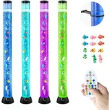 Vevor Lavalampe mit 10 schwimmenden Fischen, 120 cm, Blasenlichtlampe, 16 Farbwechsel-Lichteffekte, Fernbedienung, Stimmungslicht, Aquarium Nachtlicht für Schlafzimmer, Wohnzimmer, Heimdekoration