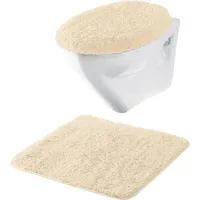 Erwin Müller Hänge-WC-Set 2-TLG. Rhodos Uni, WC-Vorlage, WC-Deckelbezug rutschhemmend