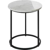 Beliani Beistelltisch Ø 40 x 40 cm Weiß/Schwarz