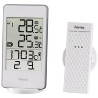 Hama EWS-840 Funk Wetterstation (Funkuhr, Wecker, Thermometer und Frostalarm, inkl. Außensensor mit 30m Reichweite) weiß