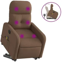 vidaXL Massagesessel mit Aufstehhilfe Polyester 144 x 77,5 x 0 cm Braun