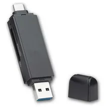 goobay 58261 USB 3.0 Cardreader mit USB-C und A-Stecker für Micro SD und SD Speicherkarten