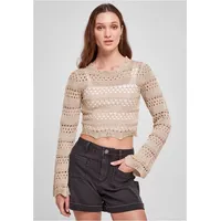 URBAN CLASSICS Crochet Langarm-oberteil Soft Seagrass 4XL