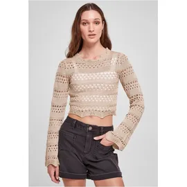 URBAN CLASSICS Crochet Langarm-oberteil Soft Seagrass 4XL