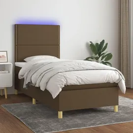 vidaXL Boxspringbett 100 x 200 cm Dunkelbraun
