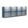 RR Industrietechnik Wabenregal RWR-16/6 6000x1000x1000mm mit 16 Fächern RAL 5010 Enzianblau