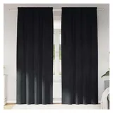 vidaXL Verdunkelungsvorhänge 2 pcs Schwarz 140 x 225 cm Samt