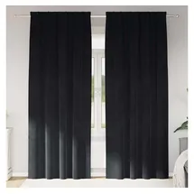 vidaXL Verdunkelungsvorhänge 2 pcs Schwarz 140 x 225 cm Samt