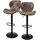 ML-Design Barhocker 2er Set Kunstleder, Braun, Barstuhl mit Rückenlehne Fußstütze,