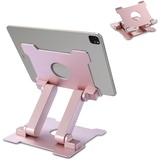 KABCON Tablet-Ständer, 【Aktualisiert】 Verstellbare Augenhöhe Aluminium Solid Desktop Ständer Halterung, kompatibel mit iPad-Serie, Kindle Fire usw. Bis zu 38.1 cm (15 Zoll) Tablets, Roségold)