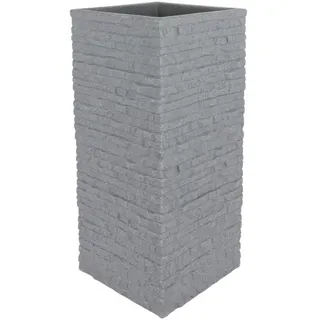 sesua Ziegel-Säulentopf 26 x 26 x 60 cm Grau