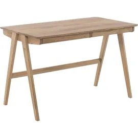 MCA Furniture Schreibtisch Delia Asteiche massiv geölt mit Schubladen, Breite 120 cm