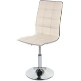 Mendler Esszimmerstuhl HWC-C41, Stuhl Küchenstuhl, höhenverstellbar drehbar, Kunstleder ~ creme