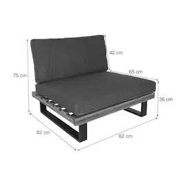Mendler HWC-H54 Garten-Sessel 2er-Set  hellbraun  Polster dunkelgrau