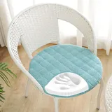 RZYW Rund Stuhlkissen 6er 4er 2er Set Weiche Sitzkissen Rund Waschbar Sitzkissen Stuhl rutschfest Sitzpolster Outdoor Stuhlauflage Bodenkissen für Küche Esszimmer Garten Büro,Lightblue,4er Set 40cm